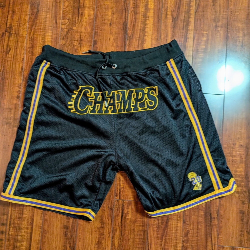 Champs Black and Gold Athletic Shorts